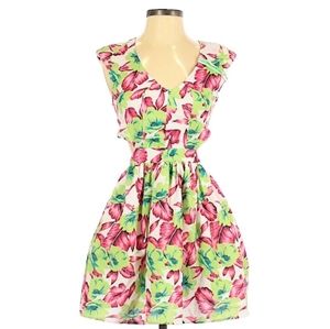 Fashion Line Tropical Floral Cutout Dress NEW